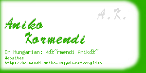 aniko kormendi business card